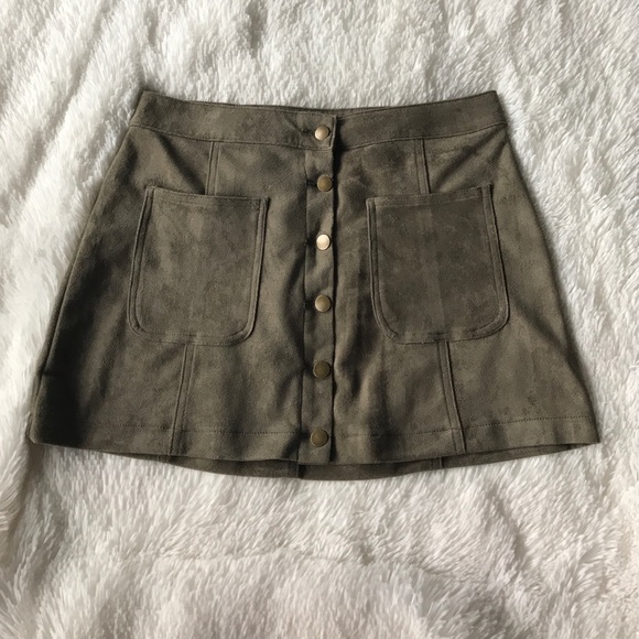 Altar'd State Dresses & Skirts - Altar’d State Suede Button Skirt